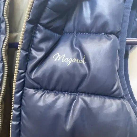 Mayoral little boys Puffer Vest reversible Sz 2 navy